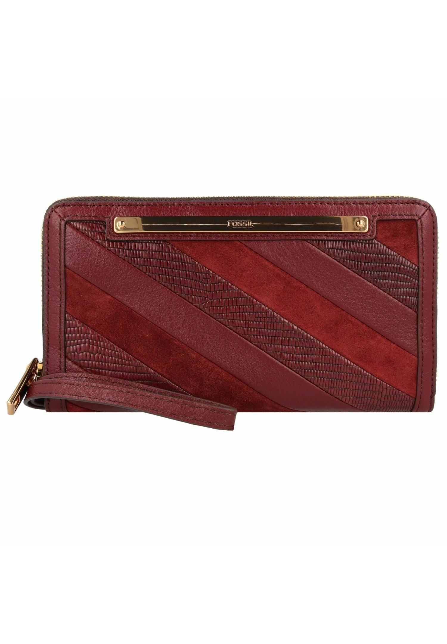 Fossil Liza - Portemonnee - Red Mahogany Lizard Stripe 1 Fossil Liza - Portemonnee - Red Mahogany Lizard Stripe